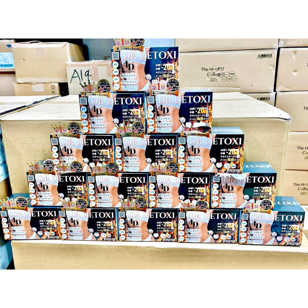 Viên Uống Detox Giảm Cân Dr Detoxi 4D Hộp 30 Gói Nhật Bản.