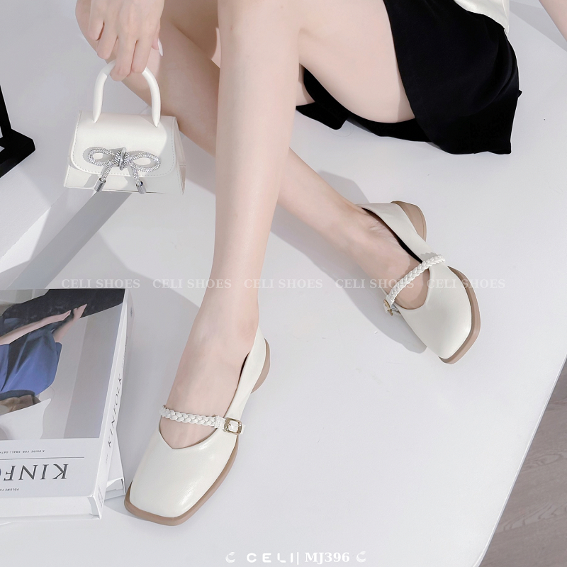 Giày Marry jane nữ Celi Shoes nữ 3p gót vuông da trơn MJ396