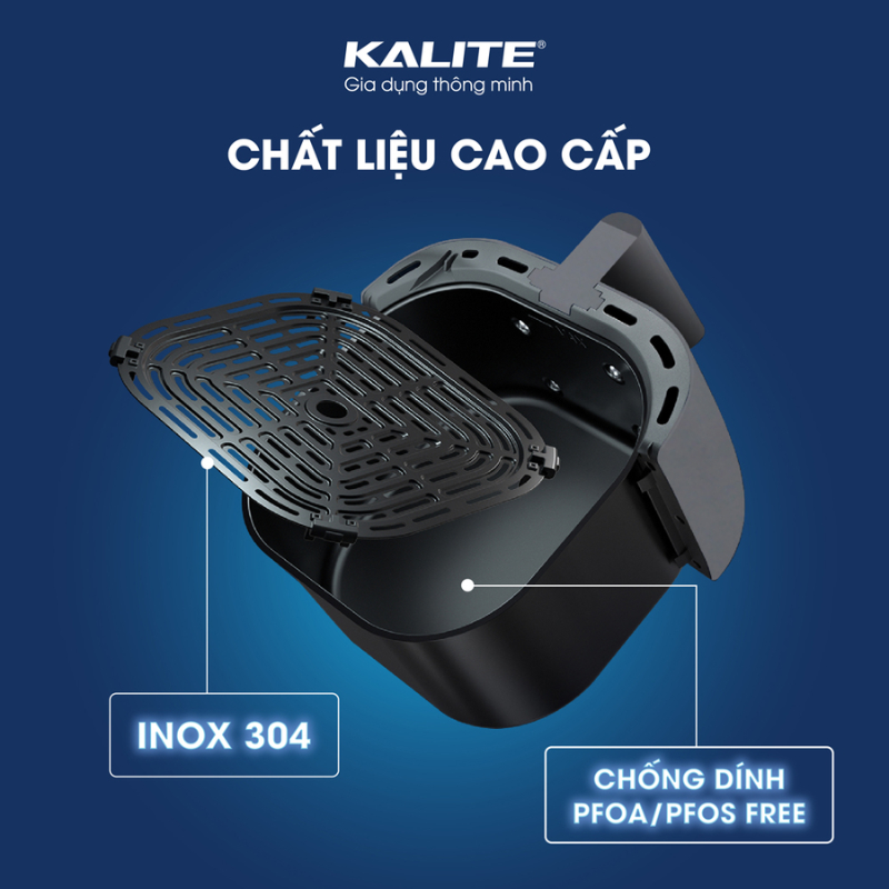 Nồi Chiên Hơi Nước Kalite Steam 7 GHM, Cảm Ứng, Dung Tích 7L,Hàng Chính Hãng, Bảo Hành 2 Năm