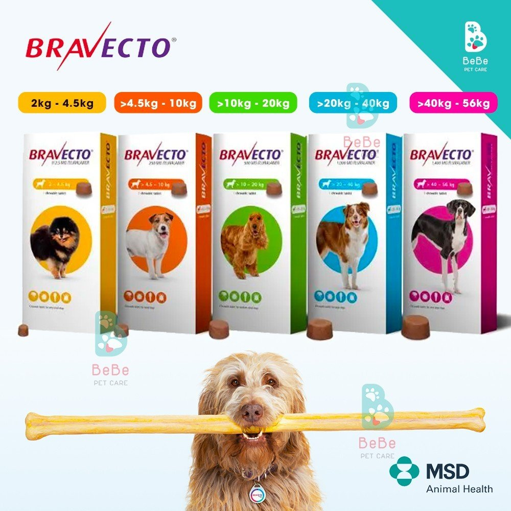 Viên Nhai Bra-Vec-To Bảo Vệ Cún Khỏi Ve Rận, Bọ Chét, Ghẻ