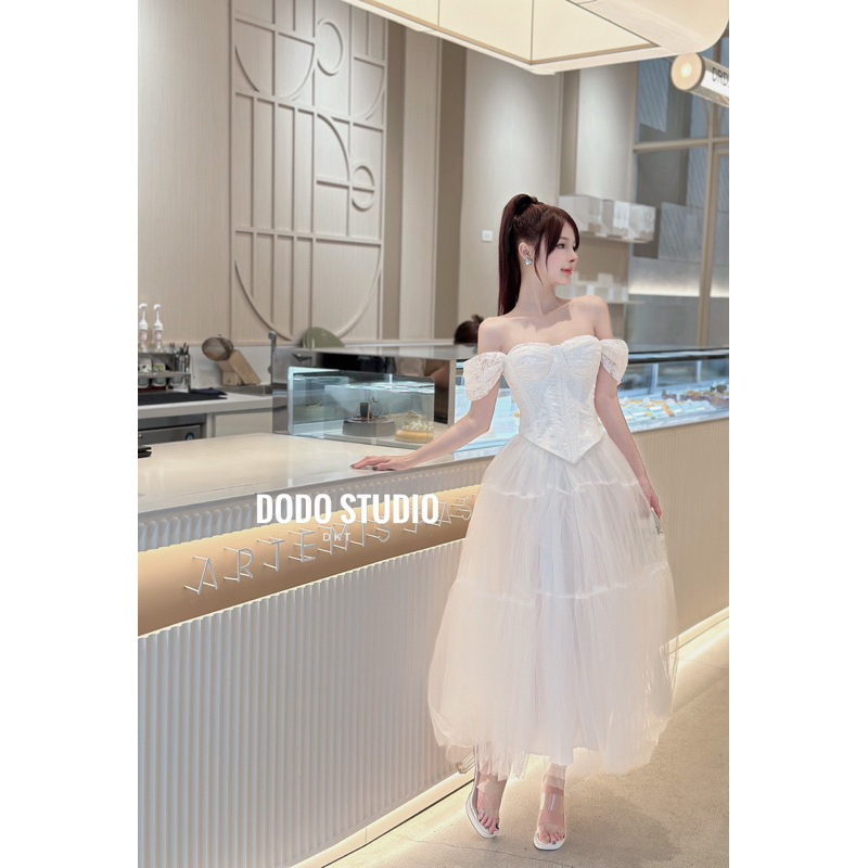 Set cup ren vai lơi mix chân váy lưới siêu xinh