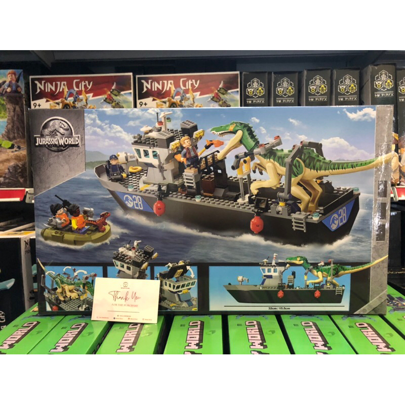 Đồ chơi lắp ráp 6100 60134 76942 Thuyền Bắt Khủng long Baryonyx Jurassic World - Xếp hình thông minh