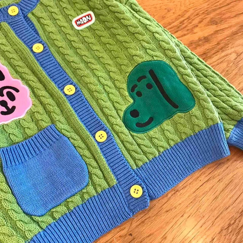 Cadigan bé gái màu xanh sz 110-150cm