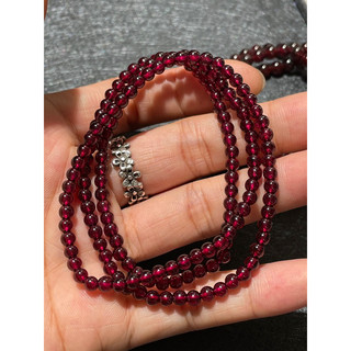 Ngọc hồng lựu ( garnet)  cuốn 3 vòng tay bảo vệ sức khoẻ