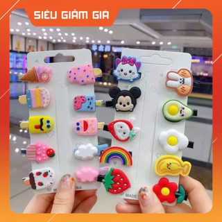 Sét 10 kẹp tóc hoạt hình đáng yêu cho bé