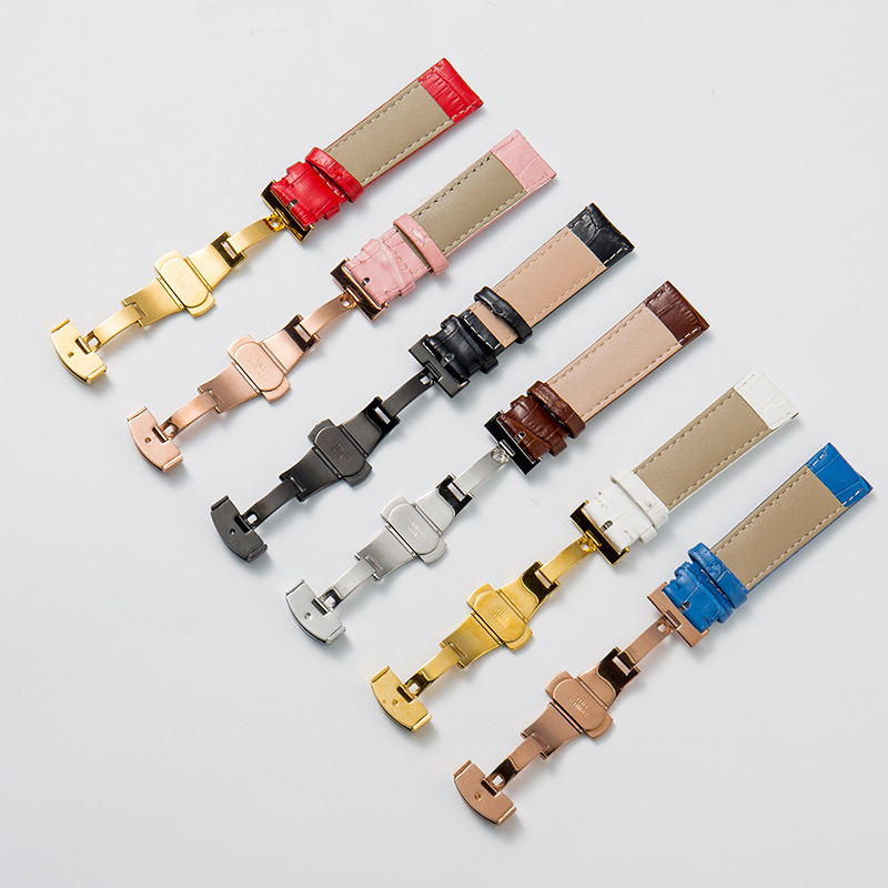 Dây Đồng Hồ Da Bò Khóa Bướm Kèm Hộp Gỗ Size 12mm 14mm 16mm 18mm 20mm 21mm 22mm tặng dụng cụ thay dây và chốt lò xo