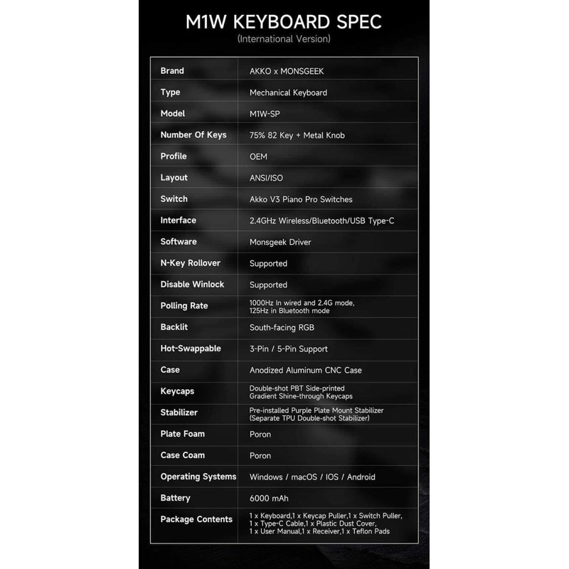 Bàn phím cơ MONSGEEK M1W 3 MODE