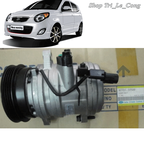 Kia Morning 2004-2011 1.0 1.2 đời 2008 2009 Lốc lạnh xe hơi ô tô block cục máy nén khí điều hòa hàng bãi mới 2005 2010