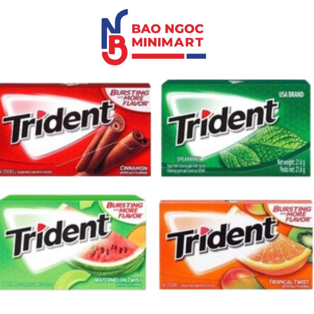 KẸO GUM CAO SU KHÔNG ĐƯỜNG TRIDENT Mỹ 26,6G