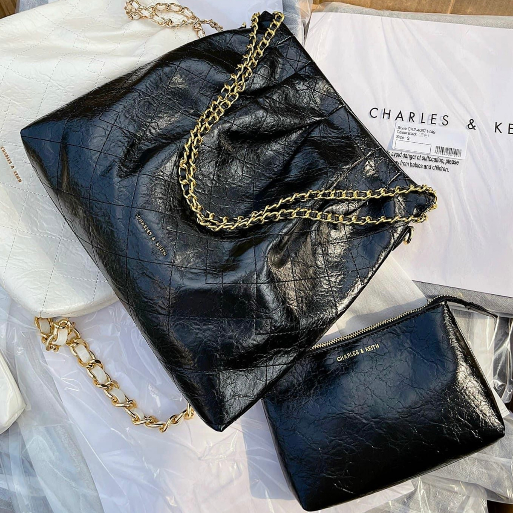 Túi c.n.k tote size 25 dây xích kẹp nách đẹp cho dân văn phòng - Lucky9store