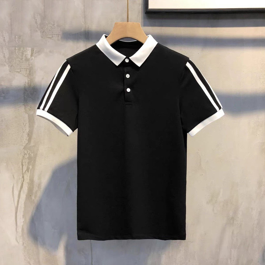 Áo thun nam có cổ tay ngắn thêu chữ H vải cotton poly mẫu đẹp 2023 - MS54H