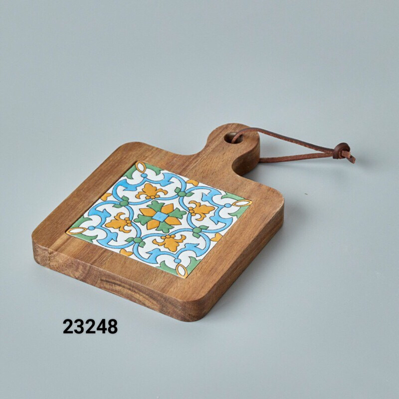 Lót nồi gỗ mặt sứ hoạ tiết Vintage - Siêu đẹp