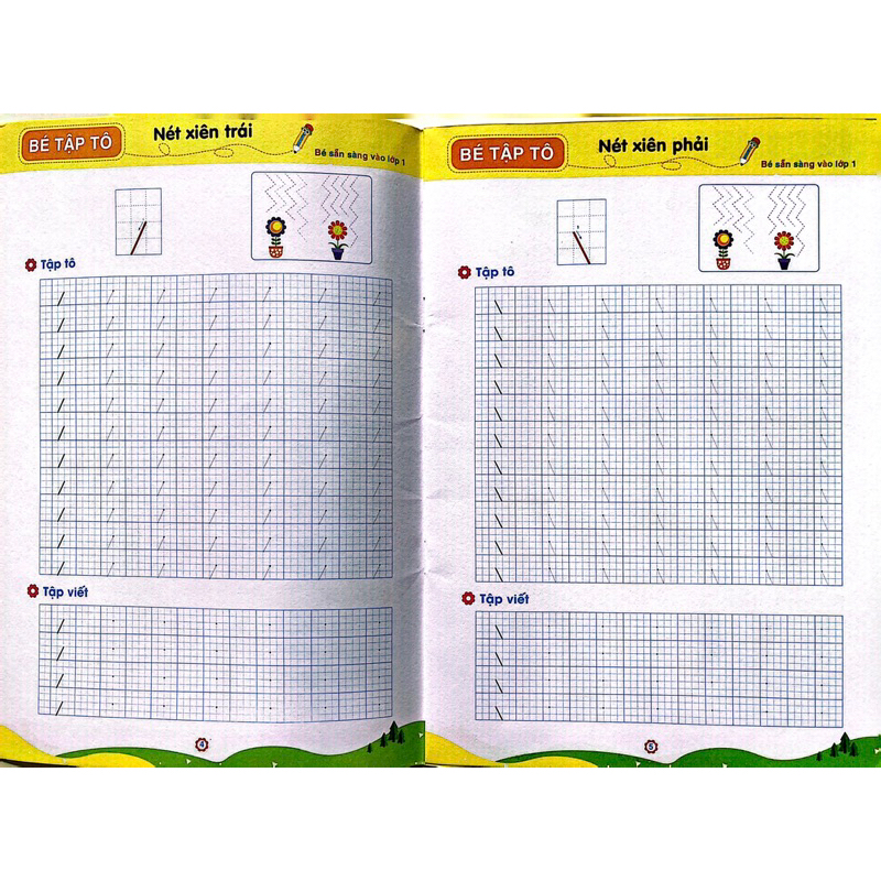 Be sẵn sàng vào lớp 1 - tập tô nét cơ bản, bé tập tô, bé tập học viết