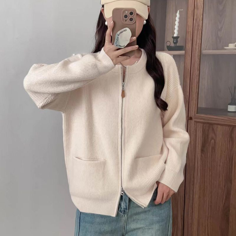 Áo cadigan len kéo khoá 2 đầu có túi 99061 P0K48