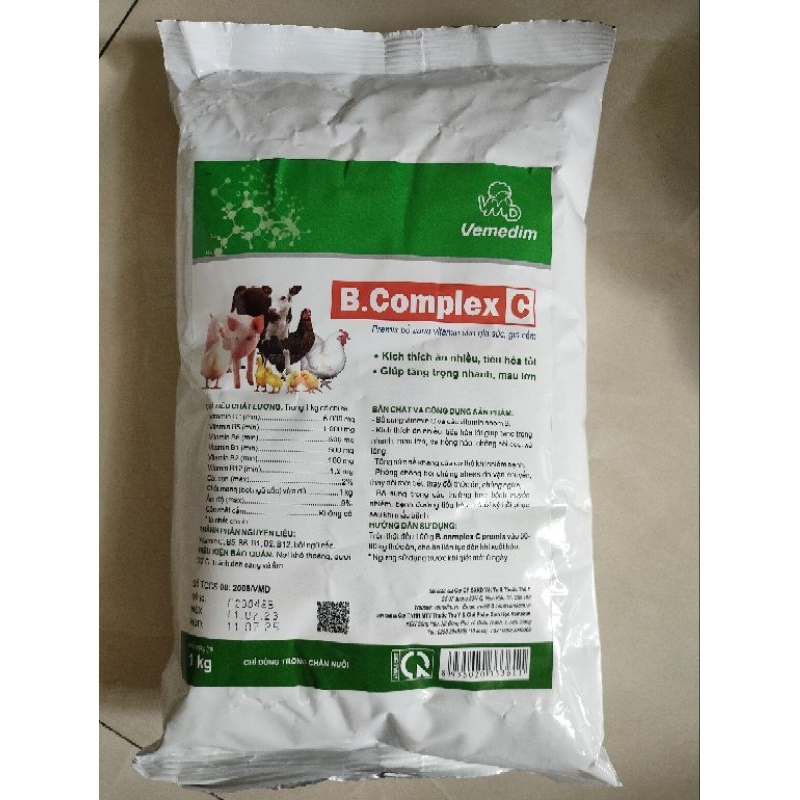 Vemedim B COMPLEX C premix - Bổ sung vitamin cho gia súc, gia cầm Bổ sung các vitamin nhóm B và vitamin C.
