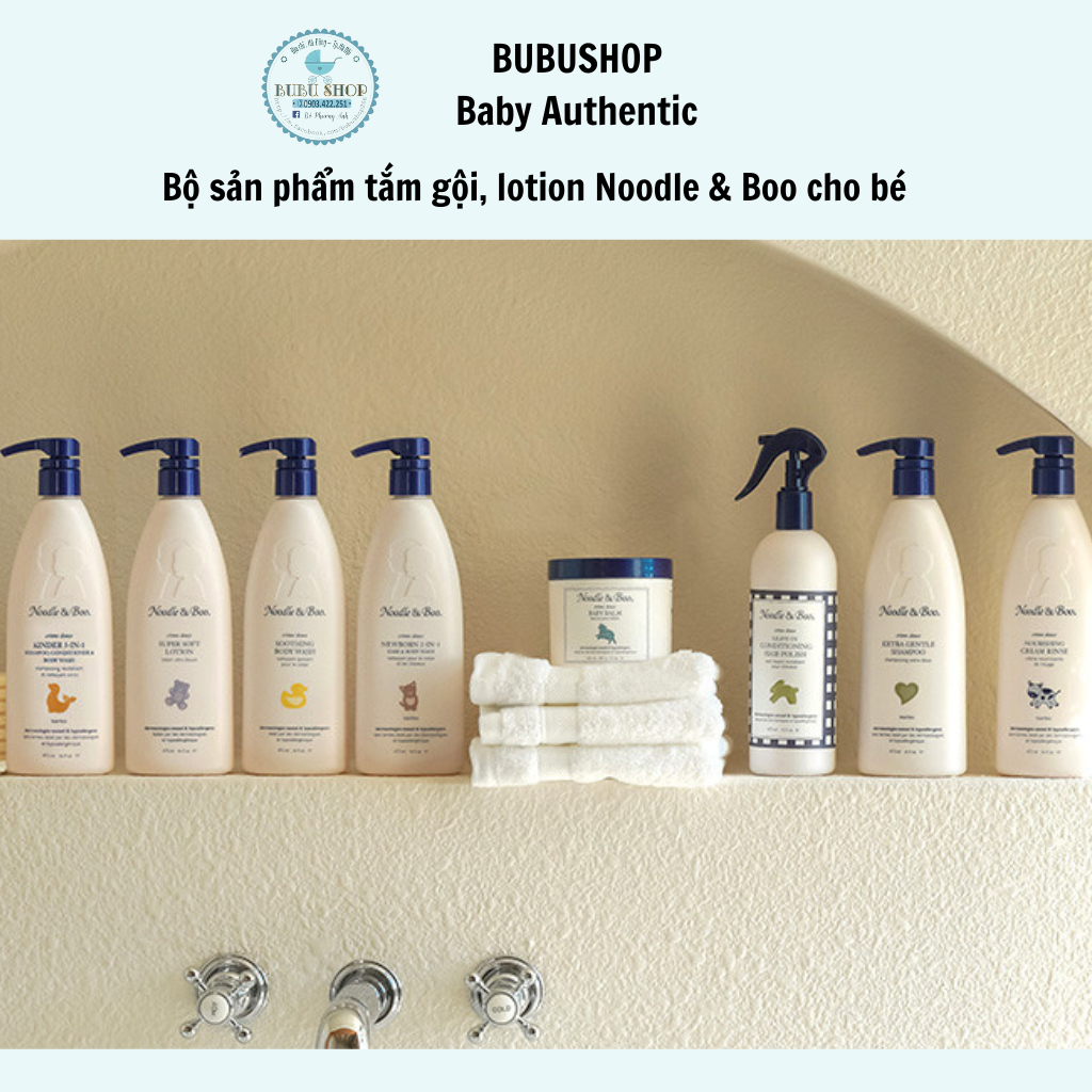 SỮA TẮM GỘI, LOTION, KEM DƯỠNG ẨM, KEM HĂM NOODLE AND BOO CAO CẤP CHO BÉ TỪ SƠ SINH