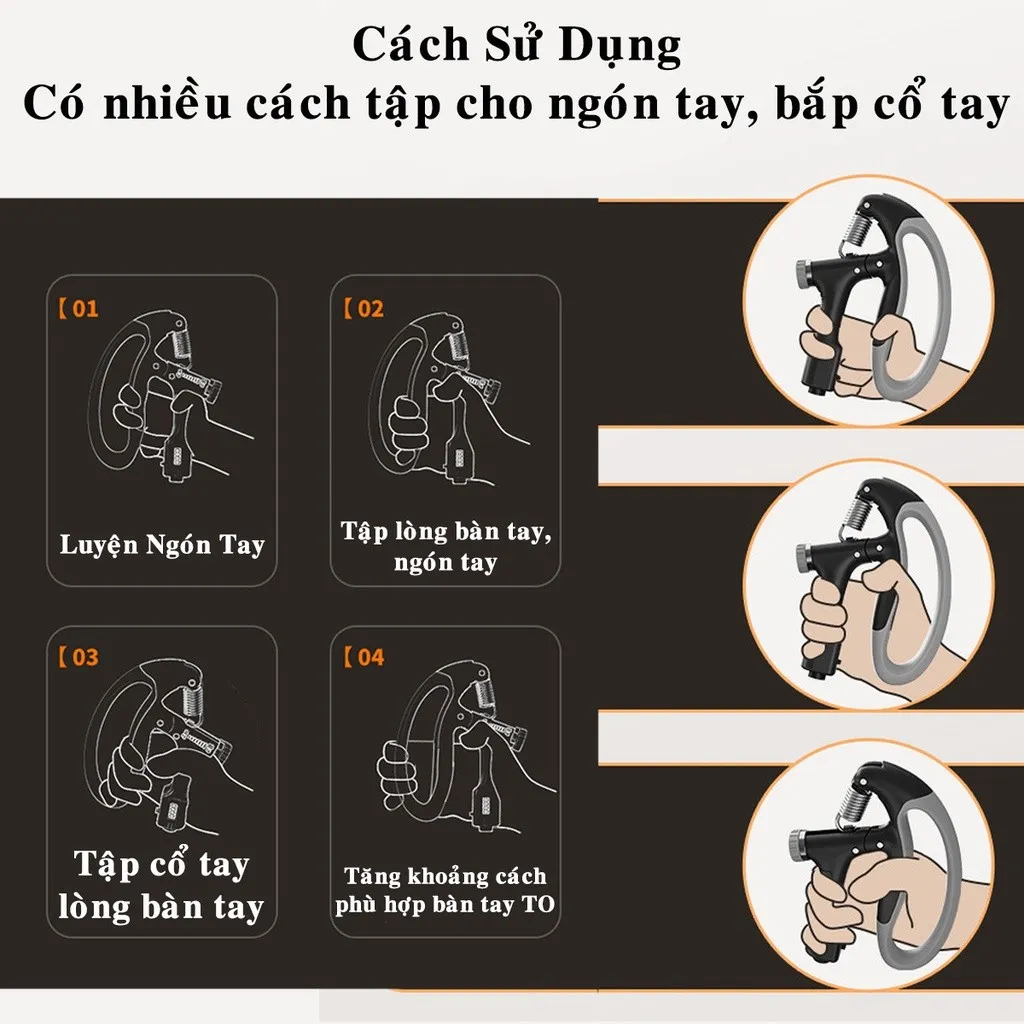 Kìm Tập Cơ Tay Điều Chỉnh 10-100kg Có Số Đếm