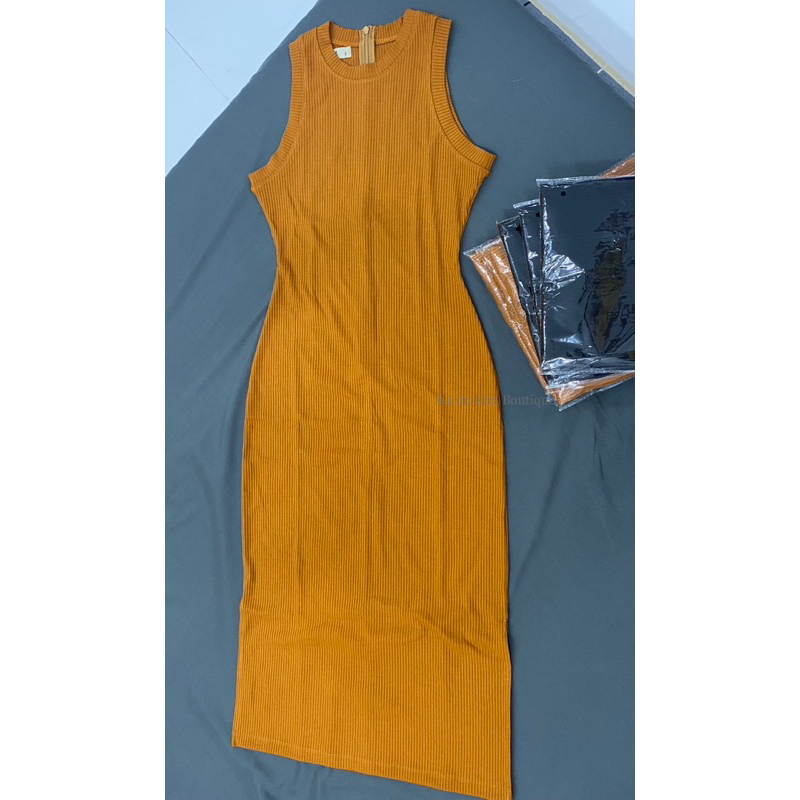 Đầm Body Gân SN Xẻ Tà 2 Bên