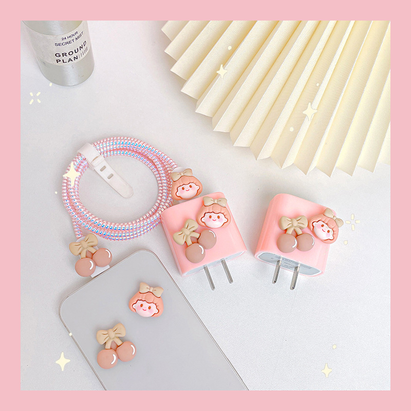 Bộ phụ kiện bảo vệ dây cáp và củ sạc PD 18W/20W cho điện thoại 11 11Promax 12 12Promax 13 13Pro 14Promax 14 Plus