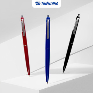 Combo 5/10/20 Bút bi Thiên Long TL-031 ngòi 0.5mm mực xanh/đỏ/đen giắt kim loại mạ crom, kiểu dáng hiện đại