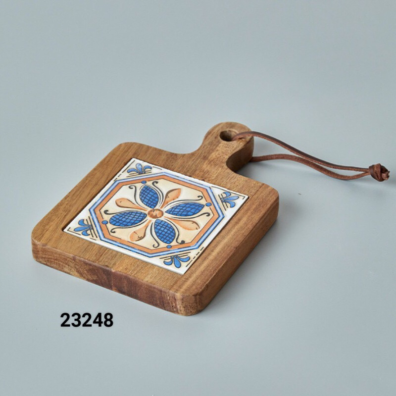 Lót nồi gỗ mặt sứ hoạ tiết Vintage