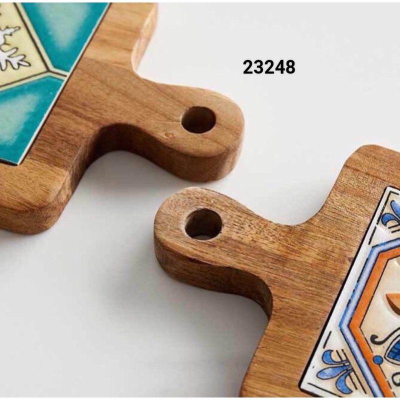 Lót nồi gỗ mặt sứ hoạ tiết Vintage