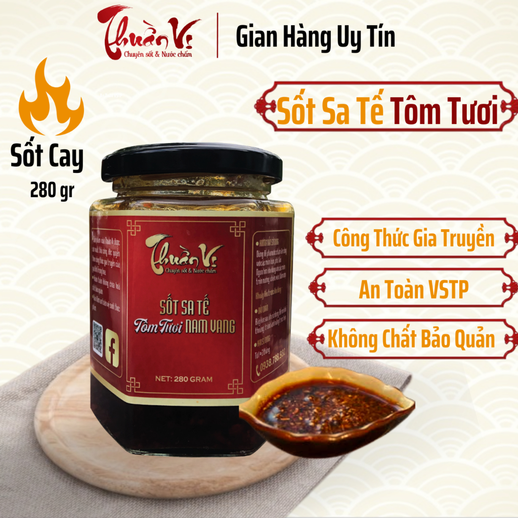 Sa tế, Sốt sa tế tôm tươi nam vang Thuần Vị sốt sa tế cay ngon tôm tươi hương vị nam vang