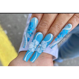 hoa bột nail- hoa cúc ruby cánh nhọn ( giá 1 bông)