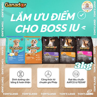 Thức ăn hạt cho chó ganador 3kg | hạt khô cho chó ganador túi 3kg
