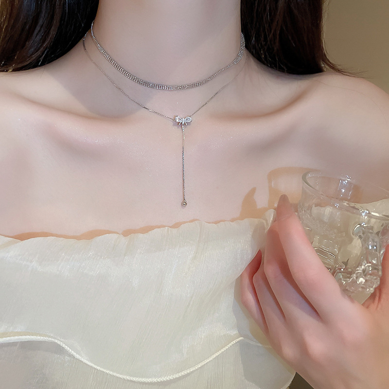 Choker Nơ Đá 2 lớp nhẹ nhàng tiểu thư VC158