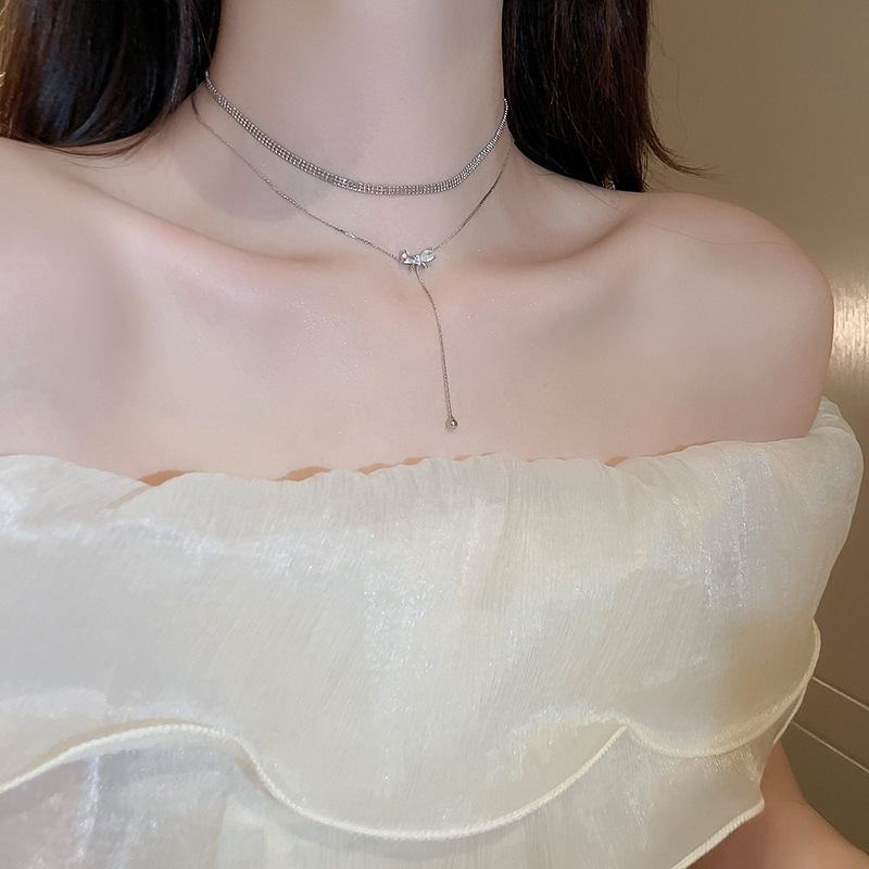 Choker Nơ Đá 2 lớp nhẹ nhàng tiểu thư VC158