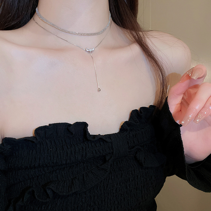 Choker Nơ Đá 2 lớp nhẹ nhàng tiểu thư VC158