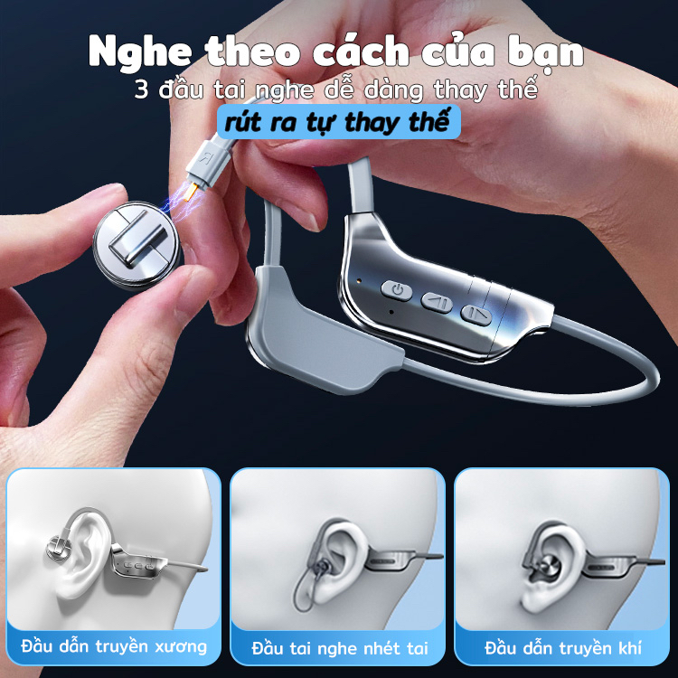 Tai nghe thể thao Con Gusto K9 32Gb thời lượng pin lớn với 3 kiểu dẫn truyền âm