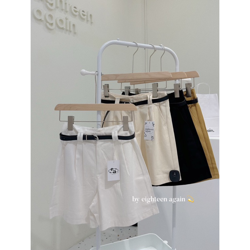 Quần short kaki kèm nịt (Hàng sẵn/ảnh thật/18again)