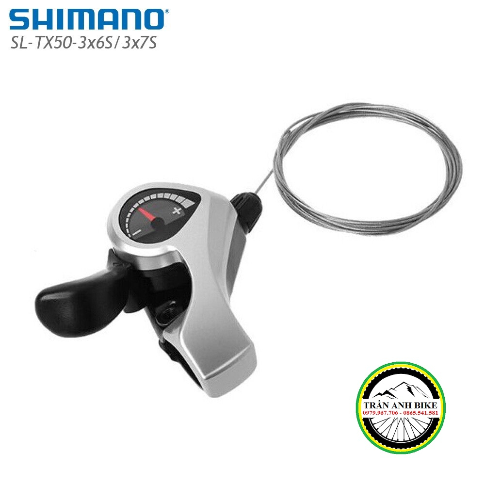Tay đề bấm xả gắn ghi đông xe đạp SHIMANO SL TX50 3x6 3x7 Speed - Hàng Chính Hãng