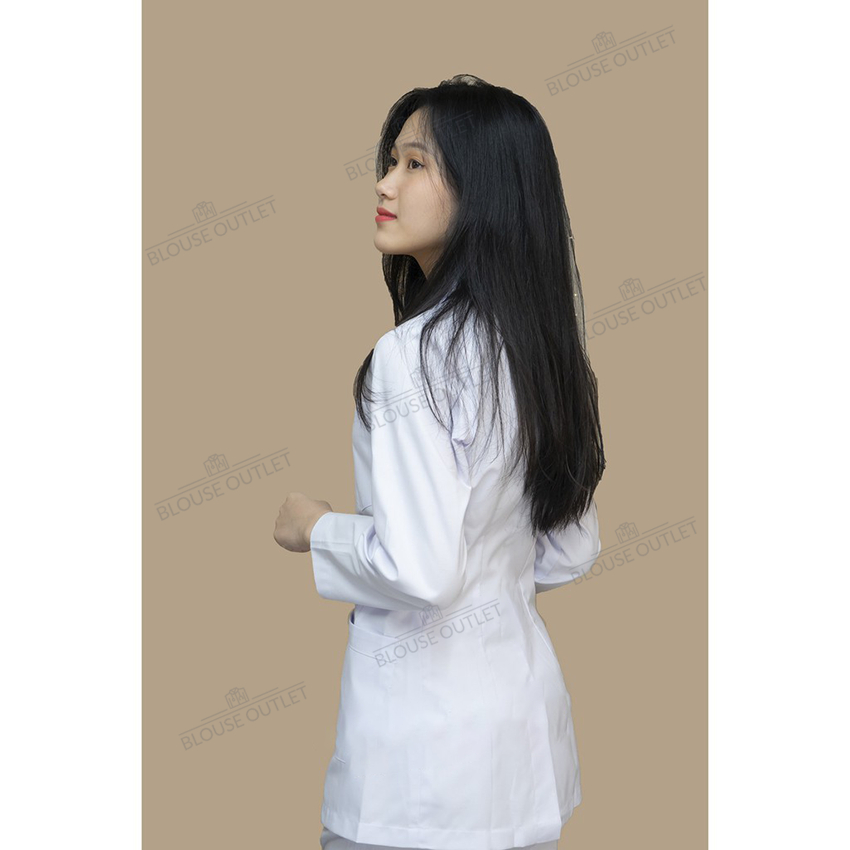 Áo blouse trắng điều dưỡng, dược sỹ, y tá dài tay - áo blue trắng kỹ thuật viên dài tay