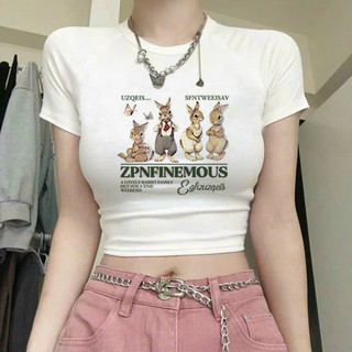 Áo thun croptop in chuột túi