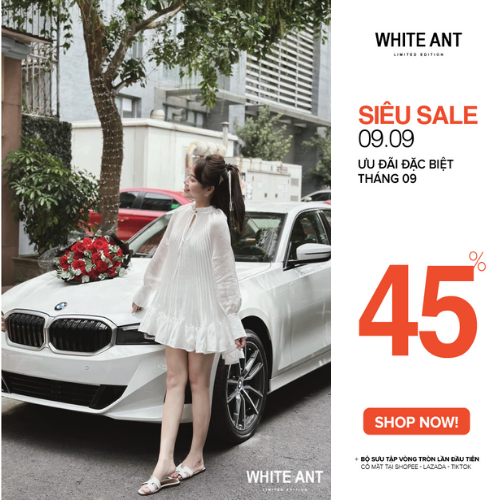 Áo Xếp Ly Thủ Công Nữ White Ant CERIDWEN POET TOP 171208001.001