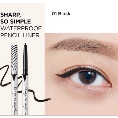Chì Kẻ Mắt Chống Nước Clio Sharp So Simple Waterproof Pencil Liner 01 02