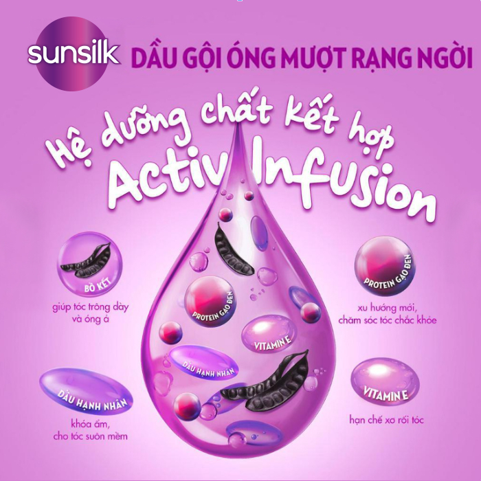 Dầu gội Sunsilk 650g làm sạch và mềm mượt tóc gấp 5 lần, cho mái tóc ngát hương suốt 48h