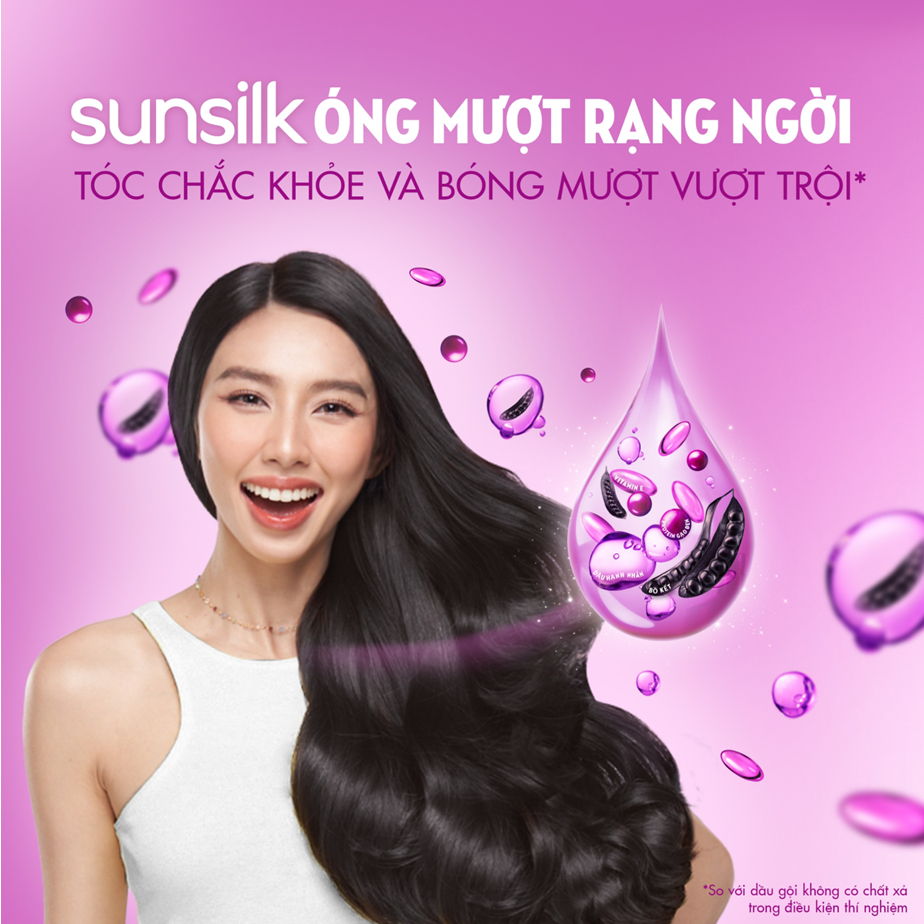 Dầu gội Sunsilk 650g làm sạch và mềm mượt tóc gấp 5 lần, cho mái tóc ngát hương suốt 48h