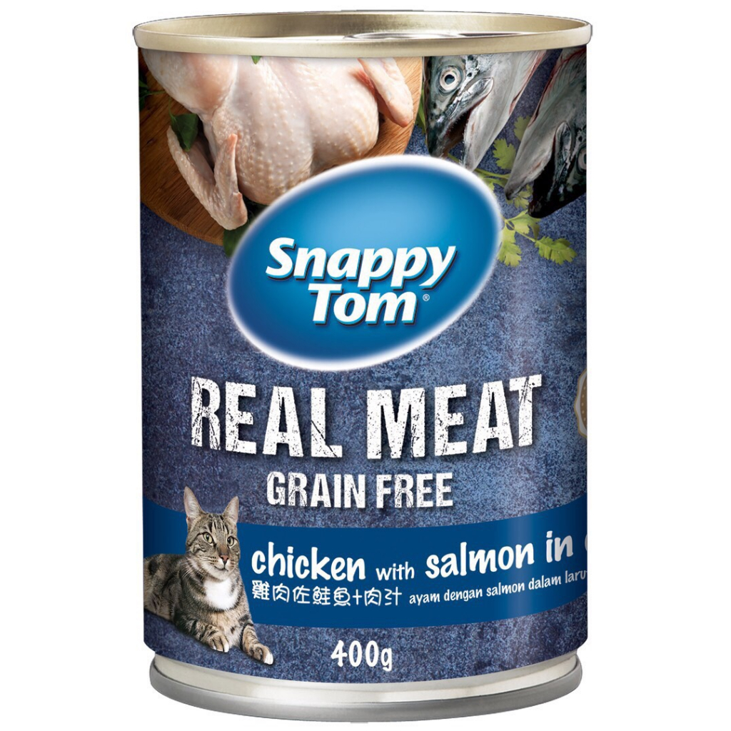 Pate Snappy Tom Lon 400g Real Fish & Real Meat - Thức Ăn Cho Mèo Snappy Tom 400g
