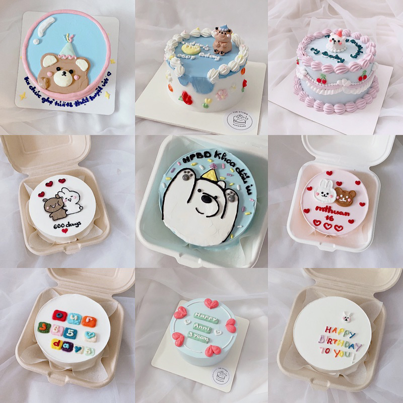 BÁNH KEM BENTO MINI SIZE 10CM MẪU ĐƠN GIẢN