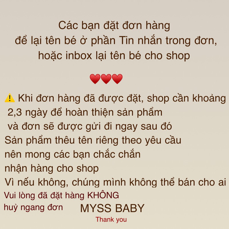 Vương miện thêu tên bé theo yêu cầu MYSS BABY