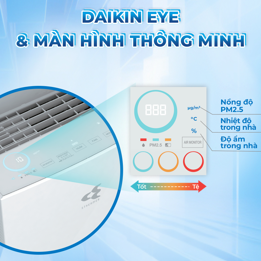 Máy lọc không khí Daikin tạo ẩm cao cấp MCK70ZVM7 - Twin Streamer - Phin lọc sử dụng 10 năm