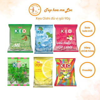 Kẹo Oishi đủ vị ổi, chanh, bạc hà, me, vải, thập cẩm gói 90g