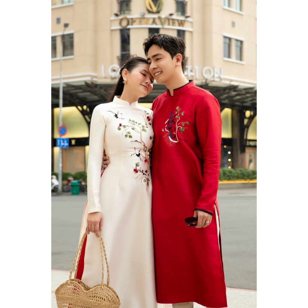 𝐍𝐄𝐖𝟐𝟎𝟐𝟒 - Sét áo dài cách tân gia đình VẠN PHÚC kiểu dáng hiện đại