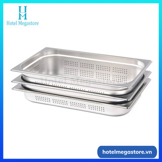 Khay gn 1/1 inox đục lỗ kích thước 53x32.5cm