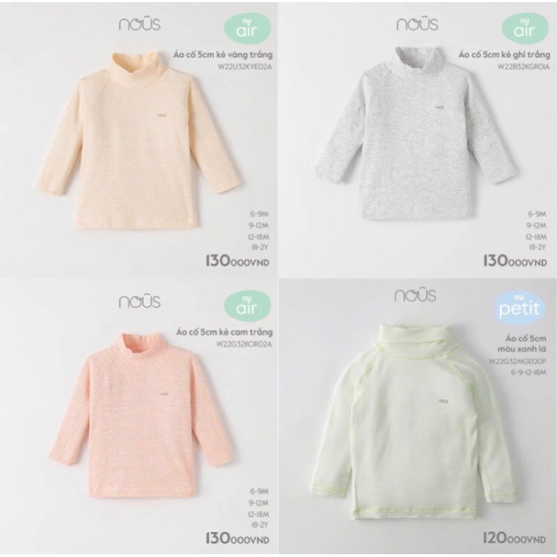 Áo cổ 5cm Nous cho bé trai và bé gái
