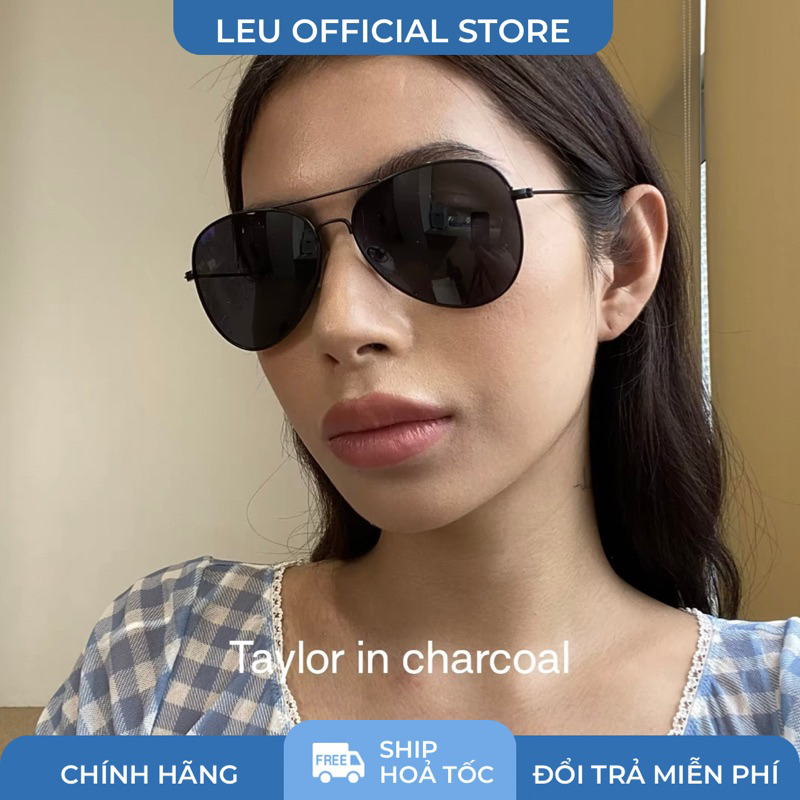 Kính mát Taylor Sunnies Studios chống UV400 gọng kim loại thời trang nam nữ chính hãng